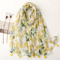 Zifeng OEM Bufandas Mujer De Senten Cotton Linen Tassel Printed Shawl