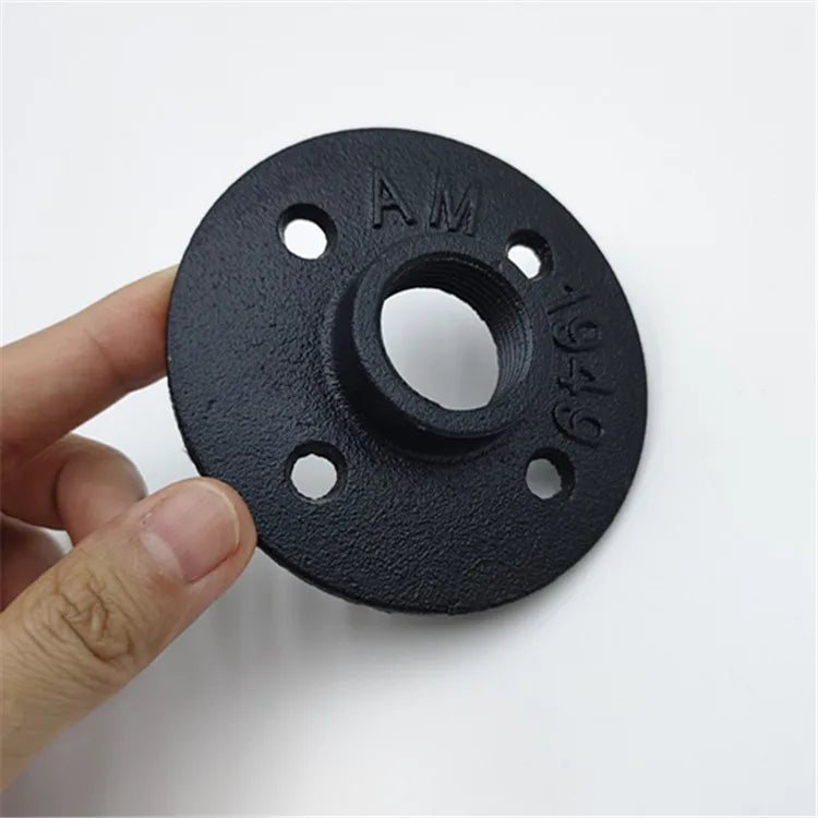 3/4" DN20 Threaded BSP Cast Iron Malleable Floor Flanges Low Pressure with 4 Holes Painted Surface