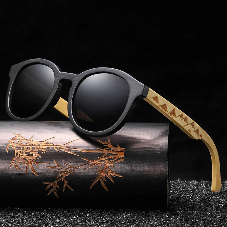 Luxury Glasses Bambu Custom Logo Lunette Soleil Bamboo Polarized Sunglasses Private Label Sunglass 2025