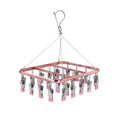 Wholesale Multiple Usage Stainless Steel Cloth Hanger  Aluminum 26 Clothespins Clothes Hangers for Socks