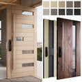 Australia Modern Luxury Main Smart Locks Security Exterior Timber Front Door Hotel Villa Solid Wood External Pivot Door