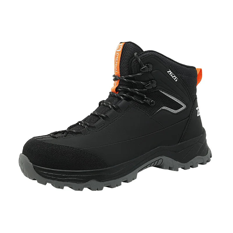 Lightweight Unisex Waterproof Puncture-Resistant Steel Toe Safety Shoes for Factory Work Climbing Summer Microfiber Upper