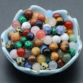 8mm Natural Crystal Agate Beads Non-Hole Semi-Precious Stone DIY Jewelry Inlay Materials Loose Nature Crystal Spheres
