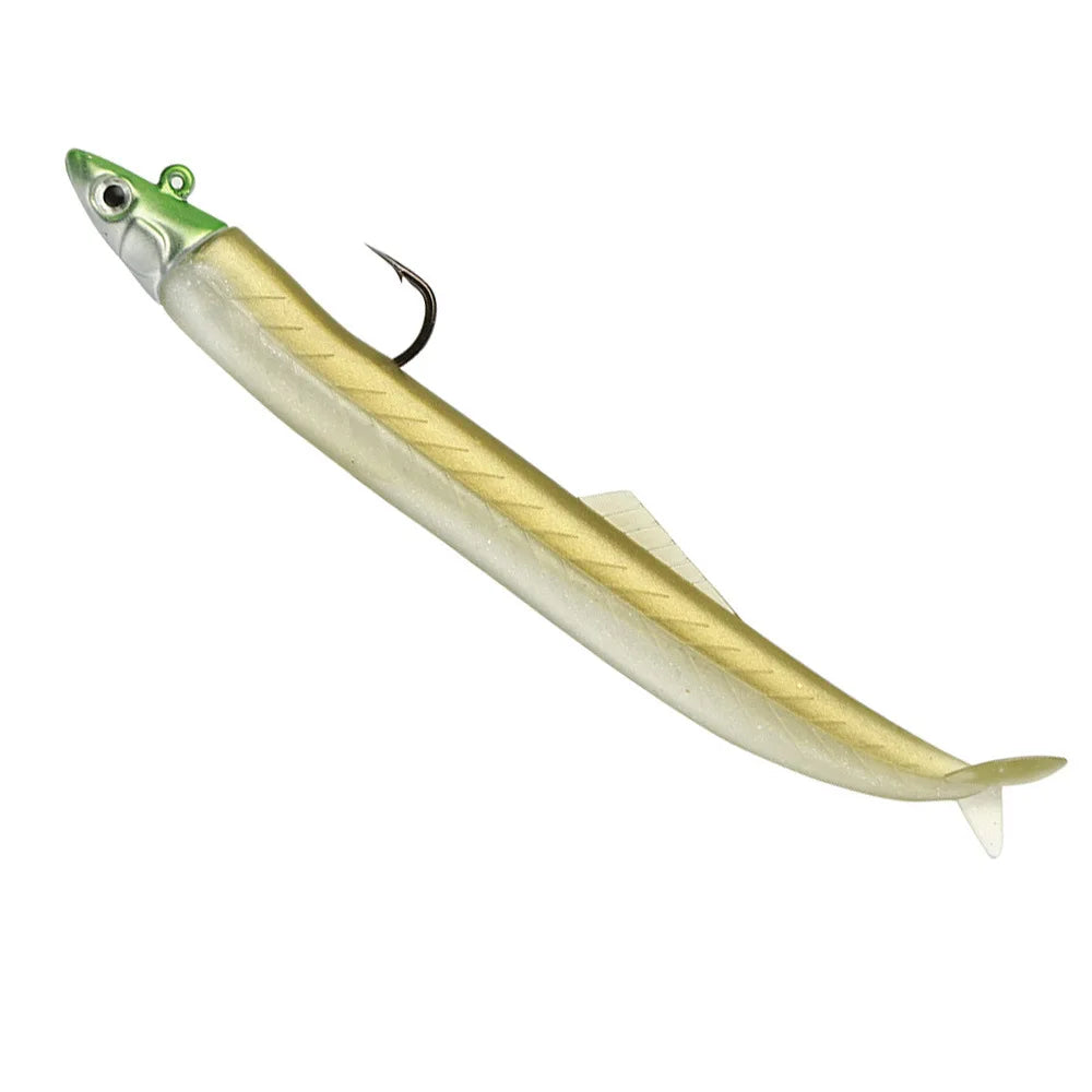 Bionic Eel Sea Fishing Silicone Bass Swim Bait Hooked 19g/29g Black Crazy Minnow Lead Head Jig Soft Body Fishing Lure