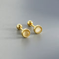 Gold-Plated 925 Sterling Silver Luxury Opal Screw Bead Stud Earrings for Women Trendy Ear Bone Piercing Fine Jewelry Accessories