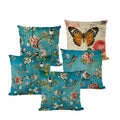 Luxury Modern Printed 100% Polyester Square Cushion Cover Spring Floral & Geometric Striped Throw Pillow Case for Living Bedroom