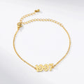Wholesale Fashion 18k Gold Plated Stainless Year Numbers Charm Bracelet Jewelry for Women China Manufacturer Supplier