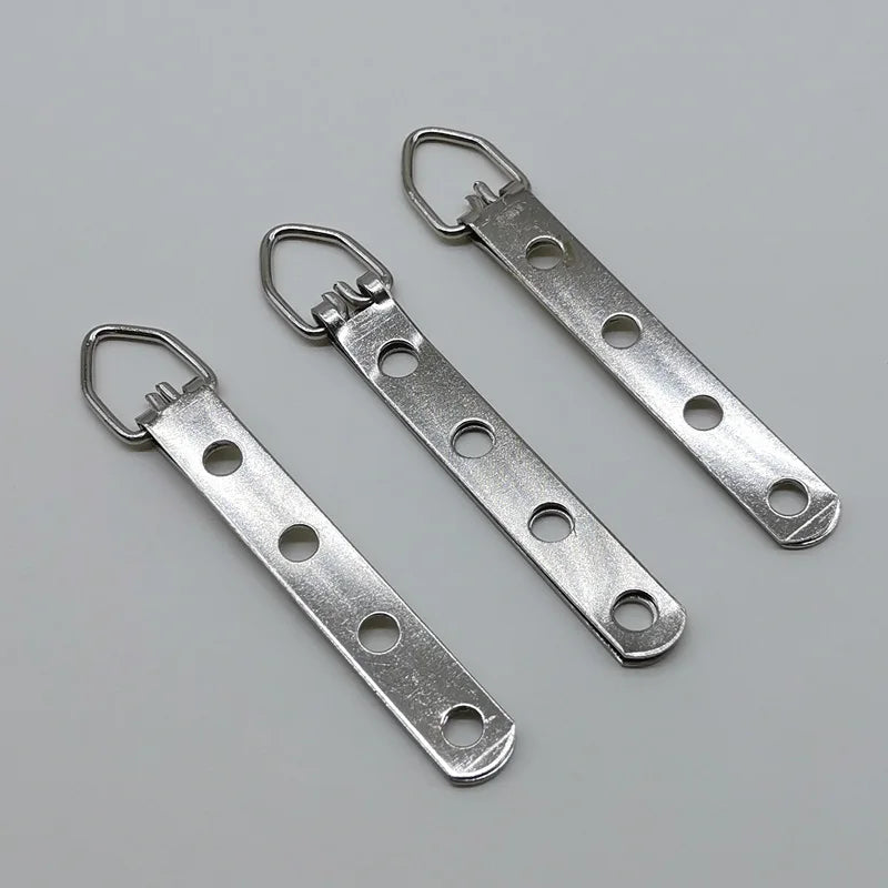 Eco-friendly Iron 82*11mm D Ring Four-hole Plain Silver Galvanized Photo Picture Frame Hanger Wall Hook Box