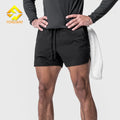 Custom Summer Men's Gym Shorts Solid Color Compression Workout Shorts with 5 Inch Inseam for Running Biking & Casual Athletes