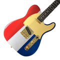 Colorful TL-Electric Guitar Maple Neck Mahogany Body 6 Steel Strings Rosewood Fretboard Glossy Finish White/Red/Blue Gold