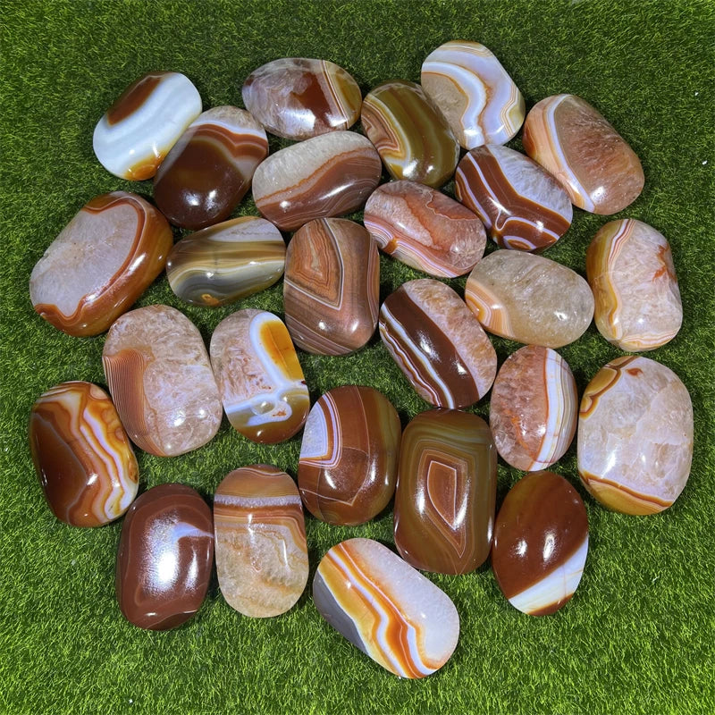 Kindfull Bulk Wholesale Healing Stones Crystal Polished Hand Stone Red Agate Sardonyx Palm for Home Decoration