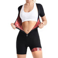 Women's Jumpsuit Zipper Short Sleeve Violent Sweat Suit Jumpsuit Running Sports Fitness Yoga Body Shaping Clothes