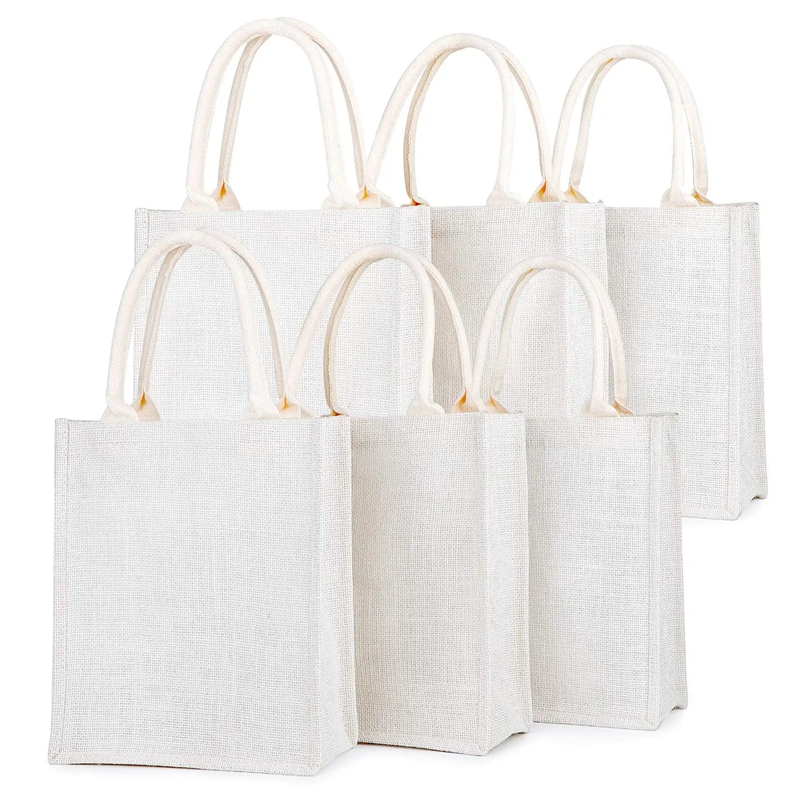 DIY Print Wholesale Eco Friendly Jute Bag Shopping OEM Customized New Eco Pure White Jute Tote Bag with logo Printing
