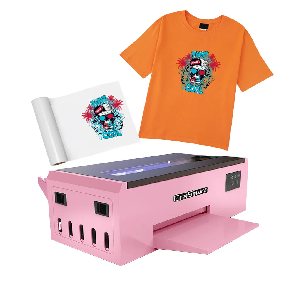 Hot Selling Erasmart Customize Pink A4 Dtf Printer T-Shirts Hats Textiles Garment Clothes Impresora Dtf Printer Printing Machine