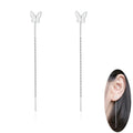 Butterfly Threader Earrings Wholesale NEW Small 925 Sterling Silver Earing Women's Decoration Gift Beautiful Designed Earrings