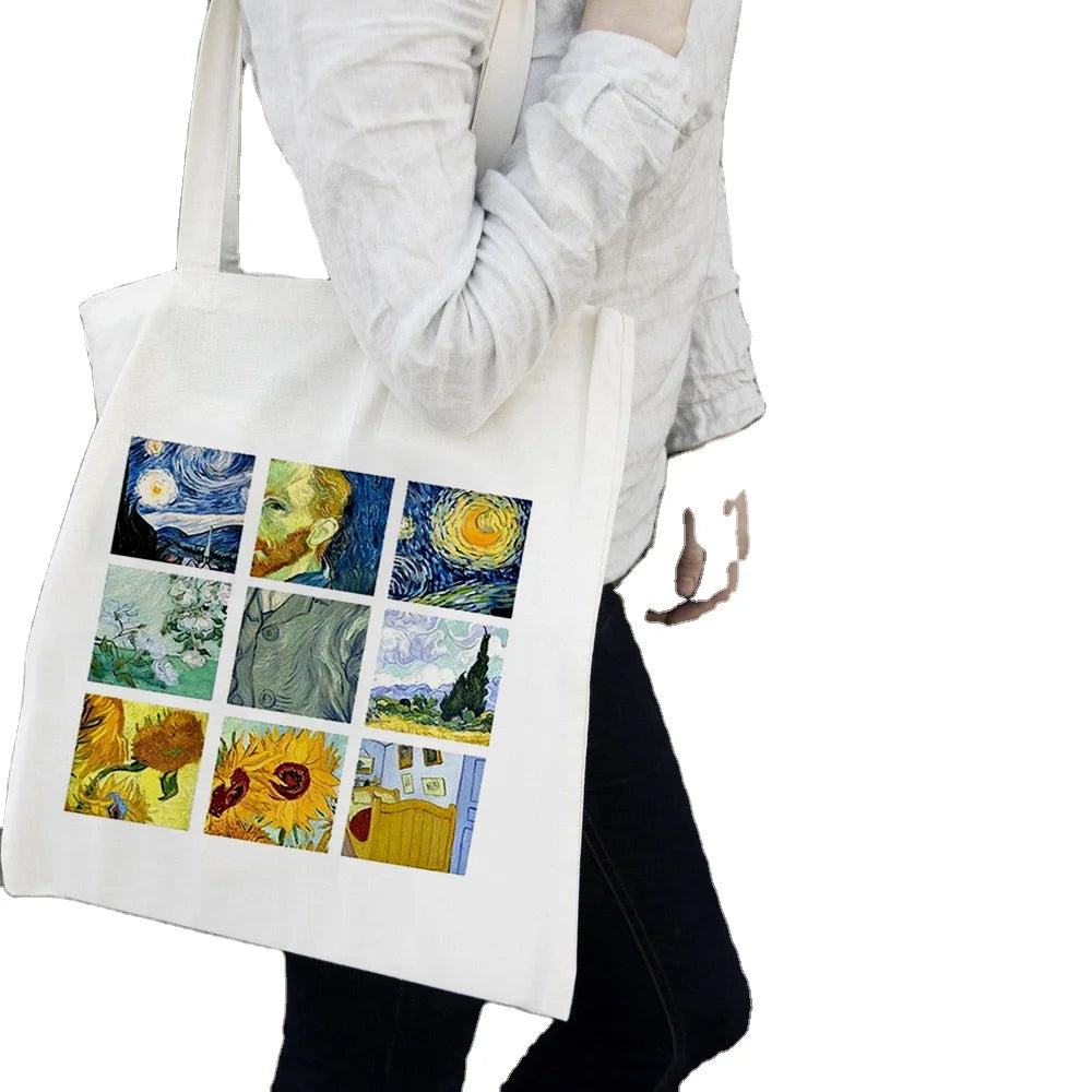 Wholesale Custom Fashion Printed Cotton Shopping Canvas Tote Shoulder Bag