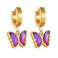 New Arrivals Stainless Steel 18K Gold Plated Butterfly Earrings Bling Cute Diamond Earrings for Women