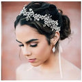 Crystal Bridal Headpieces for Brides Wedding Hair Accessories Bride Headband Pearl Hair Vine Rhinestone Hair Pieces for Women