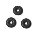 Natural 40mm 50mm Black Lava Rock Stone Donut Circle Pendant for Jewelry Making