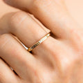 Customized Dainty Bohemia Style Stainless Steel Moon Cubic Zirconia Thin Rings Tarnish Free Jewelry for Women
