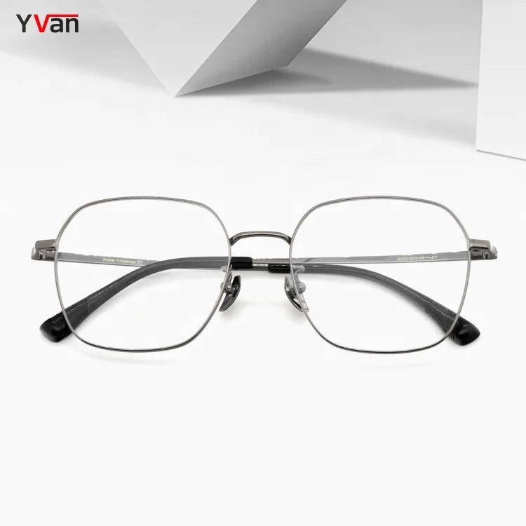 High Quailyt Titanium Mens Polygon Eyeglasses Frame Optical Glasses Fashion Computer Anti Blue Light Eyewear Eye Glasses