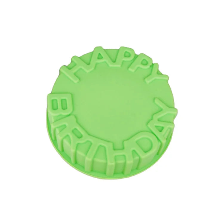Happy Birthday Large Silicone Cake Mold Saffron with Best Price for Baking OEM/ODM Welcome
