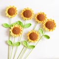 Handmade 15 Inch Cotton Crochet Sunflower Daisy Flowers Graduation Chinese New Year Table Wedding Decoration Gift NOVAVOJO