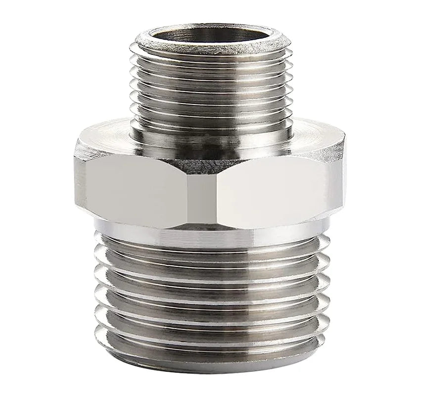 1/2 to 3/8 9/16 Reducing Brass Casting Male Pipe Adapter for Supply Pipes