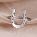 U-Shaped Horseshoe Iron Ring Stainless Steel Silver Gold Color Finger Rings Fashion Lucky Jewelry Birthday Gift for Friends