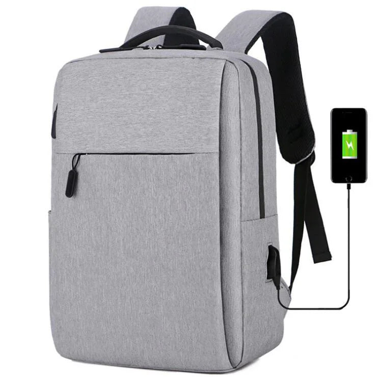 New Custom Design Men Business Laptop Backpack Large Capacity Students Bookbag Waterproof School Bag with USB Charging
