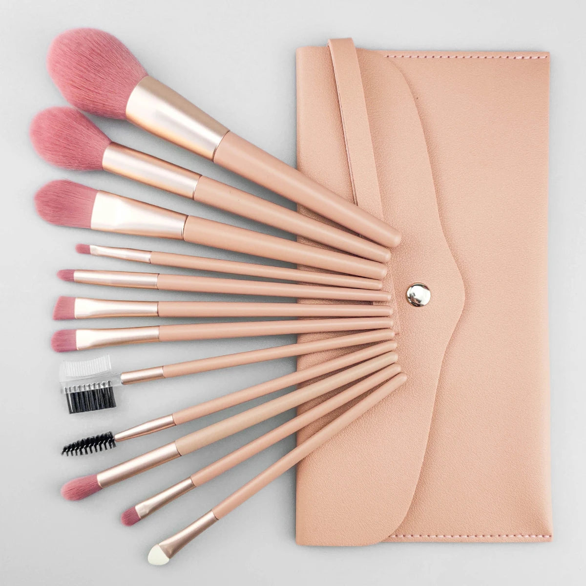 Private Label 12 Piece Synthetic Hair Eyeshadow Makeup Brushes Mascara Lip Eye Makeup Brush Set Maquillaje
