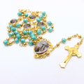 JC Crystal Wholesale New Design Delicate Rosary Metal Beads Crystal Bead Rosary Cross Necklace