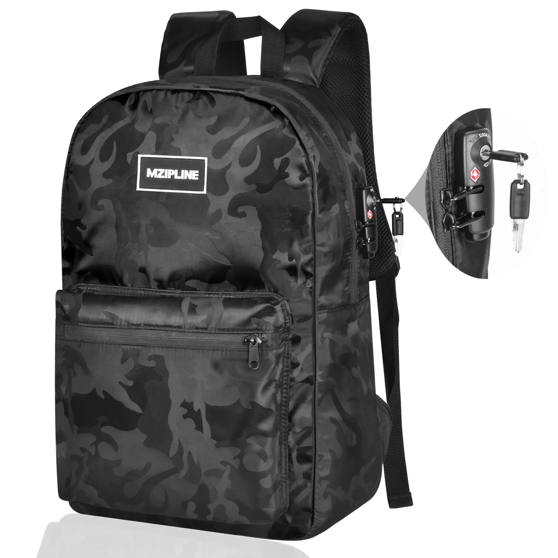 Lockable Locking Anti-Theft Daypack Smell Proof Stash Backpack with Carbon Lined  for Men Women