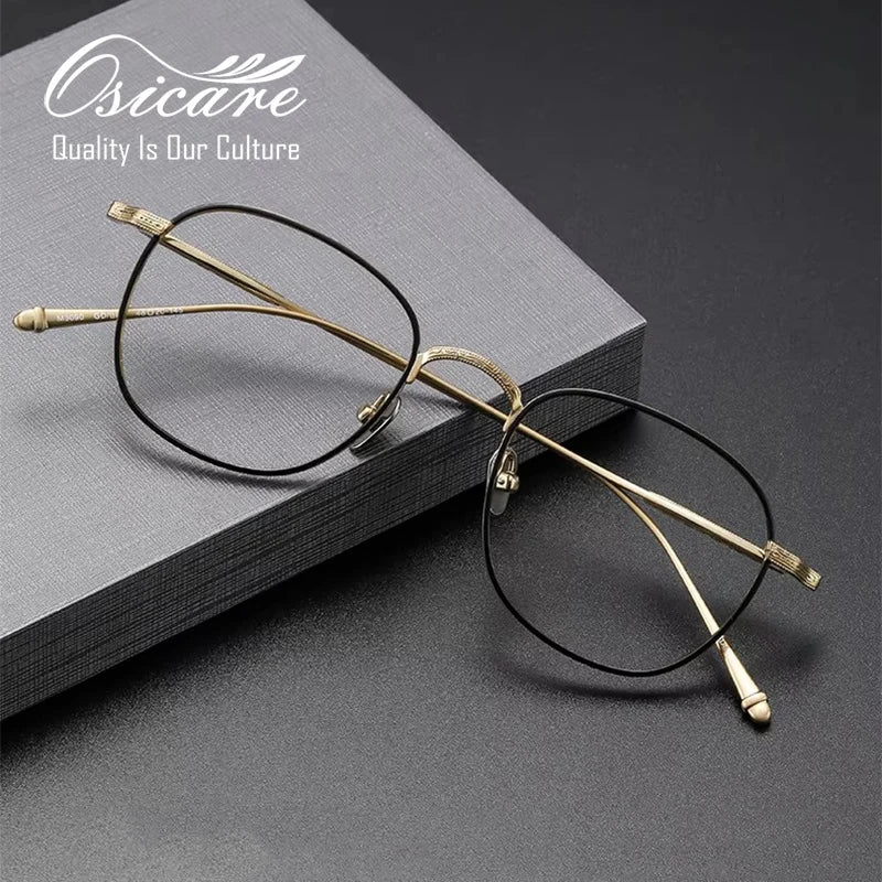 Luxury New Design 2026 Clear Lens Oval Spectacles Wholesale Kacamata Vintage Eyeglasses Classic Eyewear Titanium Frames for Men