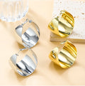 New Fashion Wide Alloy Chunky Gold Hoop Earrings Large Metal Statement Earring Design Big Earrings for Women Party Jewelry