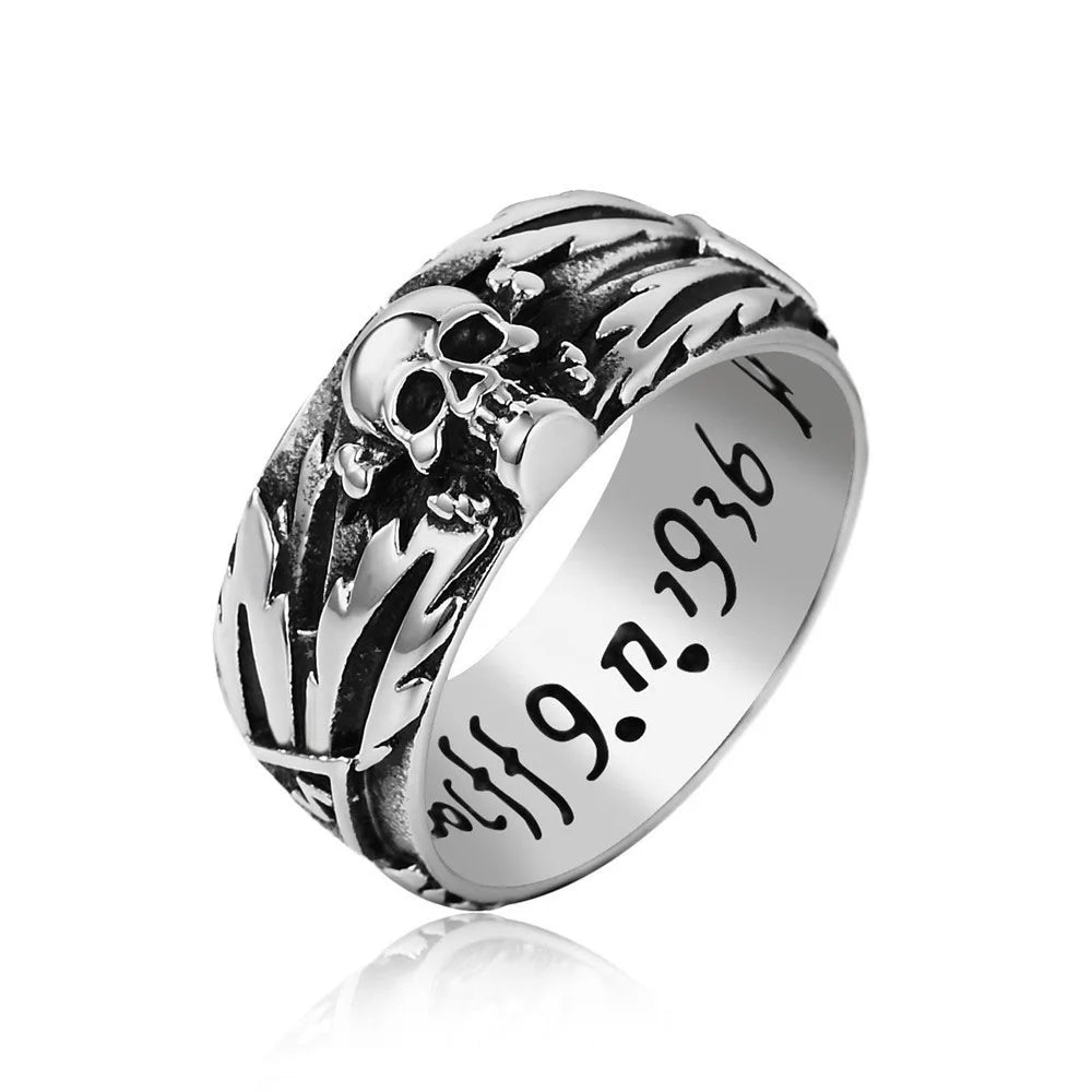 Hot Selling Stainless Steel Titanium Steel Jewelry Wholesale Jewelry Men's Skull Stainless Steel Ring