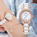 SINOBI Women Luxury Fashion Simple Rose Gold Elegant Quartz Watch Alloy Case Waterproof SEIKO Movement Gift
