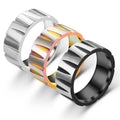 2024 Black Gold Color Finger Ring Engagement Wedding Bands Men Hip Hop Stainless Steel rainbow Rings Jewelry