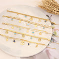 New Design18K Gold PVD Plating Stainless Steel Lock/Heart/Clover/Flower/Star/Evil Eye/Life Tree Lucky Charms Bracelet Women B348