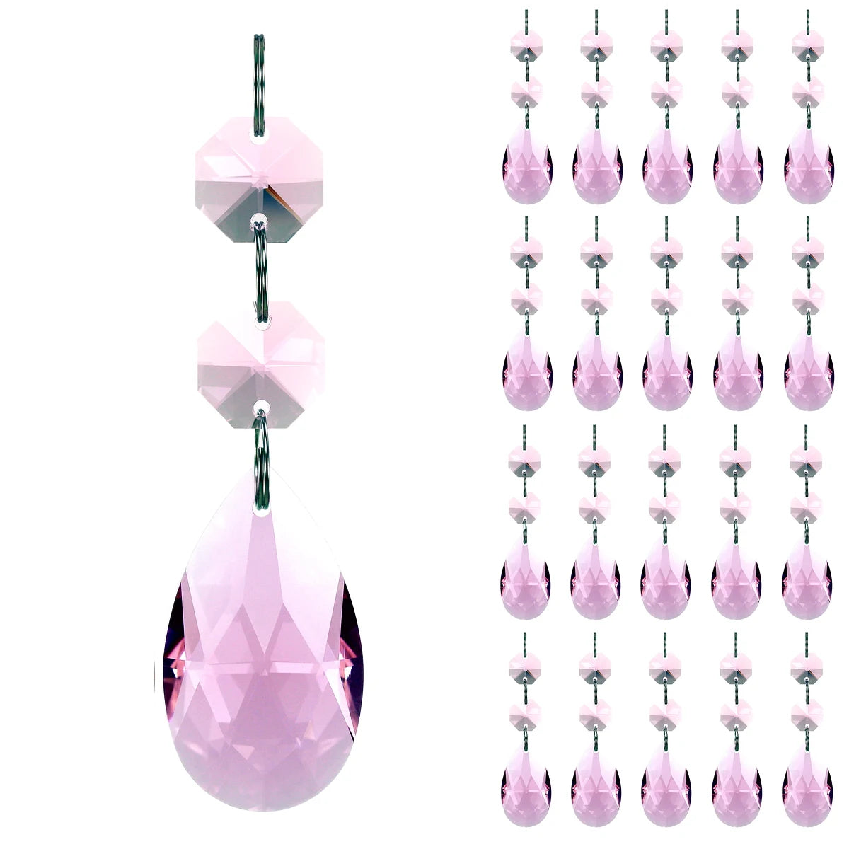 38mm Teardrop Chandelier Crystals Prism Suncatchers Bead Rainbow Hanging Ornament Pendant for Window Christmas Decoration