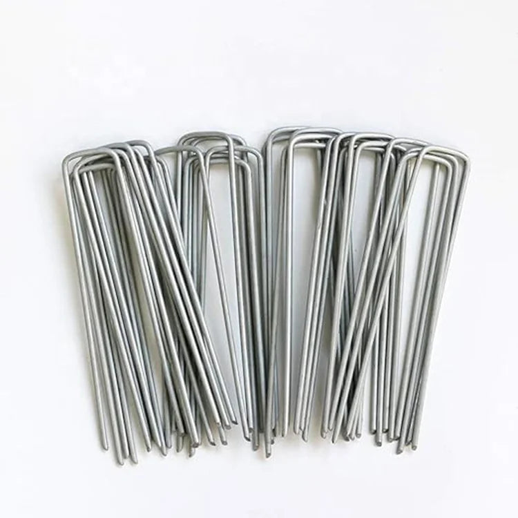 For Weed Barrier Fabric Landscape Staples Garden Stakes Galvanized Lawn Stake U-Type Turf Staples
