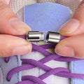 Customize Lazy Metal Matte Capsule Shoelaces No Tie Sneakers Strings Shoelaces Capsule Lock with Round Elastic Shoelace