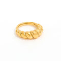 High End 18K Gold Plated Chunky Croissant Rings for Women Stainless Steel Jewelry MegaBDM