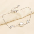 B166 6-8mm 925 Sterling Silver Gold Plated Wholesale Freshwater Pearl Charm Bracelet Mounting Fancy Jewelry for Women