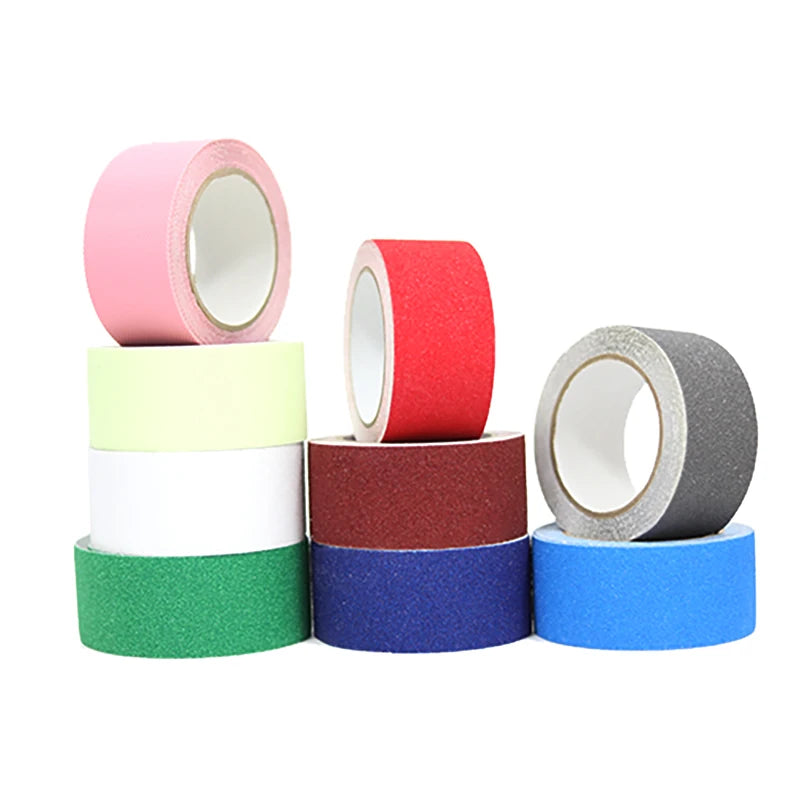 Black PVC Anti-Slip Tape Waterproof Single-Sided Pressure Sensitive Adhesive Self-Adhesive Silicon for Stairs-Warning Use