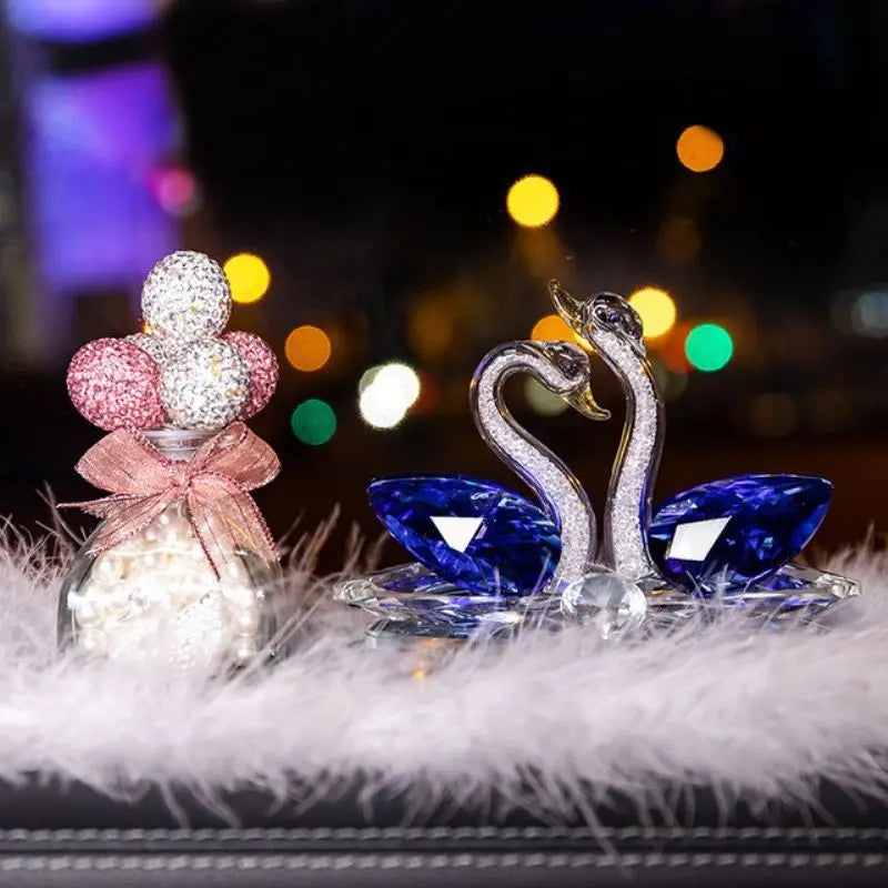 Diy Crystal Glass Swans Figurines Crafts Ornaments Home Decoration Wedding Valentine's Day Christmas Gifts