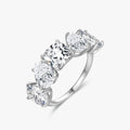 Ailmay Genuine 925 Sterling Silver Luxury Tremdy Dazzling Cubic Zirconia Rings for Women Classic Wedding Statement Jewelry
