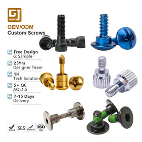 Knurled Thumb Shoulder Captive Carbon Steel C1022 Brass Screw M3 M4 M5 M6 Black Blue Titanium Truss Head Torx Hex Socket Steel