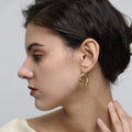 New Design 18K Gold Plated 25mm Twisted Intertwined Rope Hoops Retro Earrings Trendy Hypoallergenic Jewelry for Gifts