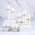 Luxury Empty in Stock Plastic Acrylic Cream Lotion Container Bottle Jar White Skin Care Jars